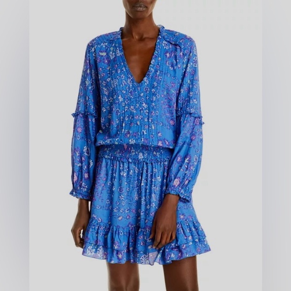 Poupette St. Barth Ilona Mini Dress in Blue Multi